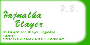 hajnalka blayer business card